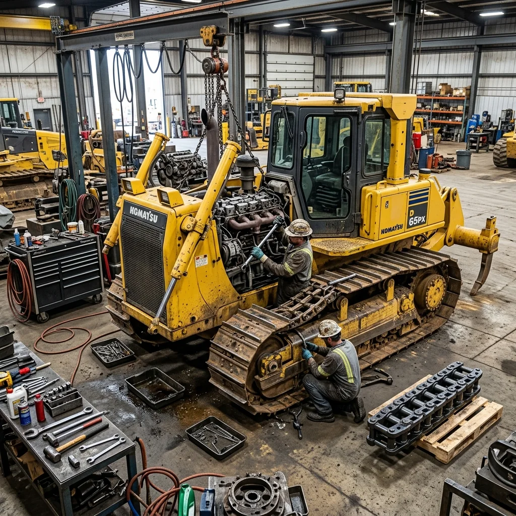 រៀបម៉ាស៊ីន និងជើងក្រោម Komatsu D65EX